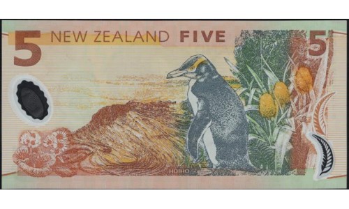 Новая Зеландия 5 долларов 2004 год, полимер пластик, серия BK (New Zealand 5 dollars 2004, Polymer plastic) P 185b : UNC