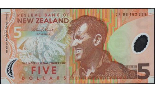 Новая Зеландия 5 долларов 2006 год, полимер пластик, серия CF (New Zealand 5 dollars 2006, Polymer plastic) P 185b : UNC