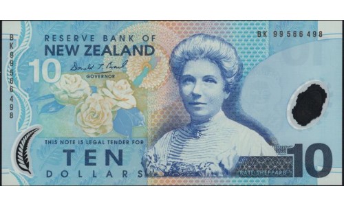 Новая Зеландия 10 долларов 1999 год, полимер пластик, Серия ВК (New Zealand 10 dollars 1999, Polymer plastic) P 186a: UNC