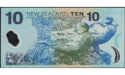 Новая Зеландия 10 долларов 1999 год, полимер пластик, Серия ВК (New Zealand 10 dollars 1999, Polymer plastic) P 186a: UNC