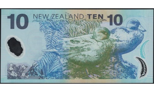 Новая Зеландия 10 долларов 2007 год, полимер пластик (New Zealand 10 dollars 2007, Polymer plastic) P 186b: UNC