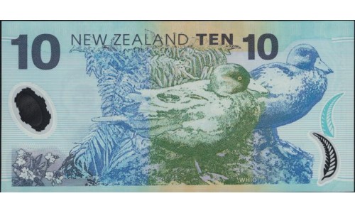 Новая Зеландия 10 долларов 2013 год, полимер пластик (New Zealand 10 dollars 2013, Polymer plastic) P 186c: UNC