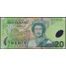 Новая Зеландия 20 долларов 2006 год, полимер пластик (New Zealand 20 dollars 2006, Polymer plastic) P 187b: UNC