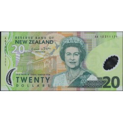 Новая Зеландия 20 долларов 2013 год, полимер пластик (New Zealand 20 dollars 2013, Polymer plastic) P 187c: UNC