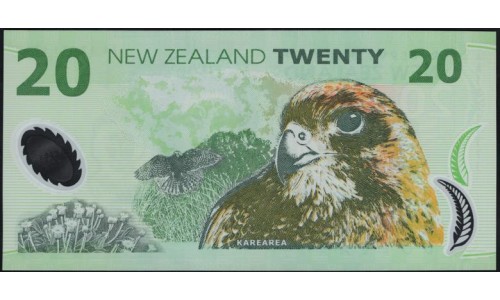 Новая Зеландия 20 долларов 2013 год, полимер пластик (New Zealand 20 dollars 2013, Polymer plastic) P 187c: UNC