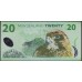 Новая Зеландия 20 долларов 2013 год, полимер пластик (New Zealand 20 dollars 2013, Polymer plastic) P 187c: UNC