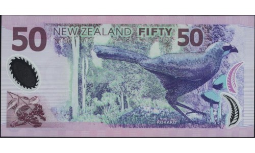 Новая Зеландия 50 долларов 2007 год, полимер пластик, cерия AH (New Zealand 50 dollars 2007, Polymer plastic) P 188b: UNC
