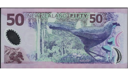Новая Зеландия 50 долларов 2007 год, полимер пластик, Серии BF (New Zealand 50 dollars 2007, Polymer plastic) P 188b : UNC