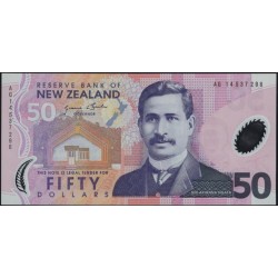 Новая Зеландия 50 долларов 2014 год, полимер пластик, серия AG (New Zealand 50 dollars 2014, Polymer plastic) P 188c : UNC