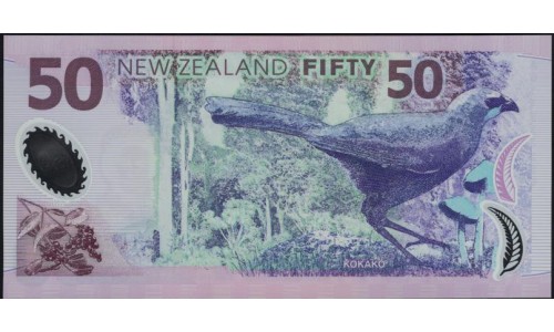 Новая Зеландия 50 долларов 2014 год, полимер пластик, серия AG (New Zealand 50 dollars 2014, Polymer plastic) P 188c : UNC