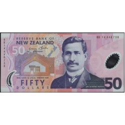 Новая Зеландия 50 долларов 2014 год, полимер пластик, серия BB (New Zealand 50 dollars 2014, Polymer plastic) P 188c : UNC