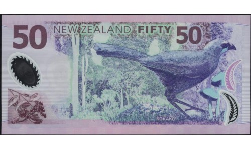 Новая Зеландия 50 долларов 2014 год, полимер пластик, серия BB (New Zealand 50 dollars 2014, Polymer plastic) P 188c : UNC