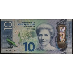 Новая Зеландия 10 долларов 2015 год, полимер пластик (New Zealand 10 dollars 2015, Polymer plastic) P 192 : UNC