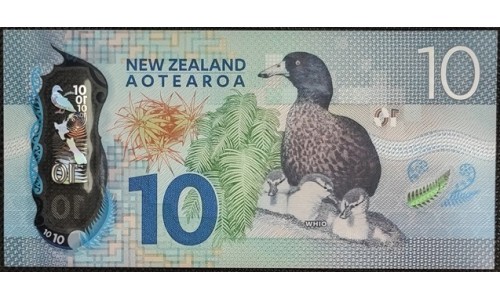 Новая Зеландия 10 долларов 2015 год, полимер пластик (New Zealand 10 dollars 2015, Polymer plastic) P 192 : UNC