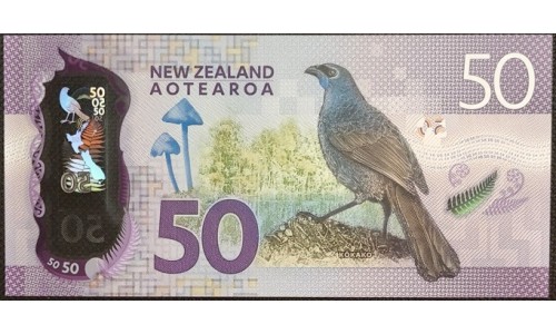 Новая Зеландия 50 долларов 2016 год, полимер пластик (New Zealand 50 dollars 2016, Polymer plastic) P 194 : UNC