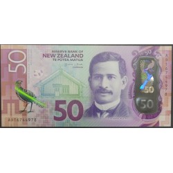 Новая Зеландия 50 долларов 2016 год, полимер пластик (New Zealand 50 dollars 2016, Polymer plastic) P 194 : UNC