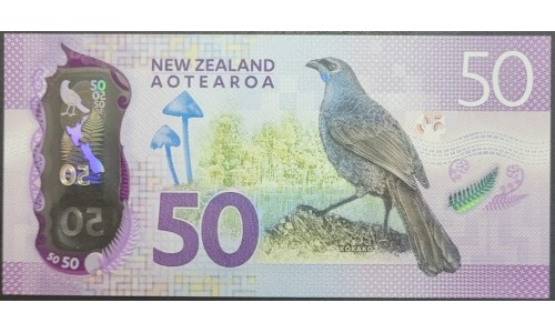 Новая Зеландия 50 долларов 2016 год, полимер пластик (New Zealand 50 dollars 2016, Polymer plastic) P 194 : UNC