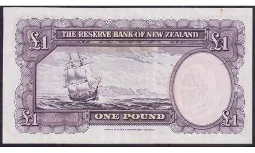 Новая Зеландия 1 фунт 1940-1955 годы (New Zealand 1 Pound 1940-1955) P 159a: XF/aUNC