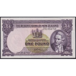Новая Зеландия 1 фунт 1940-1955 годы (New Zealand 1 Pound 1940-1955) P 159a: XF/aUNC
