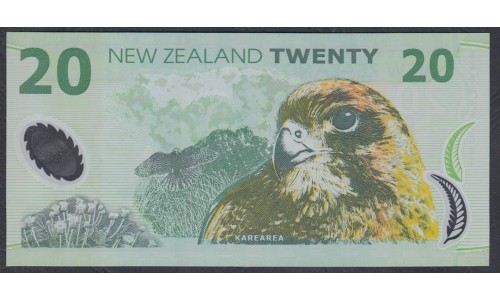 Новая Зеландия 20 долларов 2004 год, полимер пластик (New Zealand 20 dollars 2004, Polymer plastic) P 187b: UNC