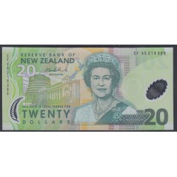 Новая Зеландия 20 долларов 2005 год, полимер пластик (New Zealand 20 dollars 2005, Polymer plastic) P 187b: UNC