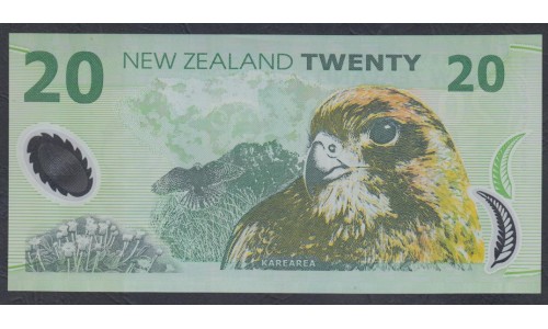 Новая Зеландия 20 долларов 2005 год, полимер пластик (New Zealand 20 dollars 2005, Polymer plastic) P 187b: UNC