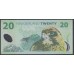 Новая Зеландия 20 долларов 1999 год, полимер пластик, серия АА (New Zealand 20 dollars 1999, Polymer plastic) P 187a: UNC