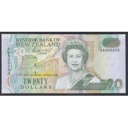 Новая Зеландия 20 долларов 1992 года, Серия АА (New Zealand 20 dollars 1992) P 179: UNC