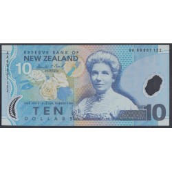 Новая Зеландия 10 долларов 1999 год, полимер пластик, Серия АА (New Zealand 10 dollars 1999, Polymer plastic) P 186a: UNC