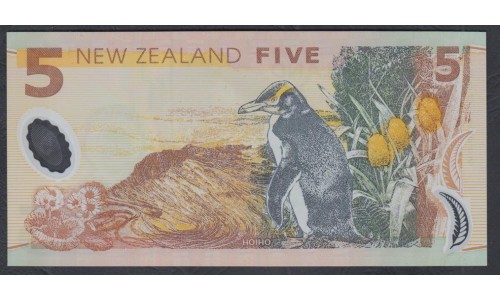 Новая Зеландия 5 долларов 2003 год, полимер пластик, серия АА (New Zealand 5 dollars 2003, Polymer plastic) P 185b: UNC