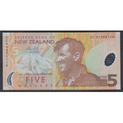 Новая Зеландия 5 долларов 2004 год, полимер пластик, серия BK & CC (New Zealand 5 dollars 2004, Polymer plastic) P 185b: UNC