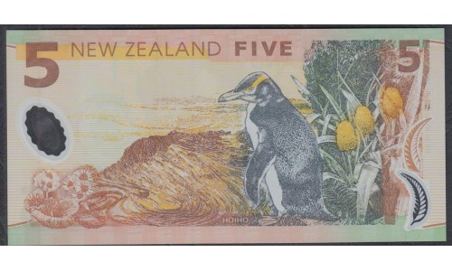 Новая Зеландия 5 долларов 2006 год, полимер пластик, серия BL & CF (New Zealand 5 dollars 2006, Polymer plastic) P 185b: UNC