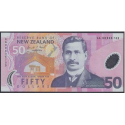 Новая Зеландия 50 долларов 1999 год, полимер пластик, Стартовая серия AA (New Zealand 50 dollars 1999, Polymer plastic) P 188a: UNC