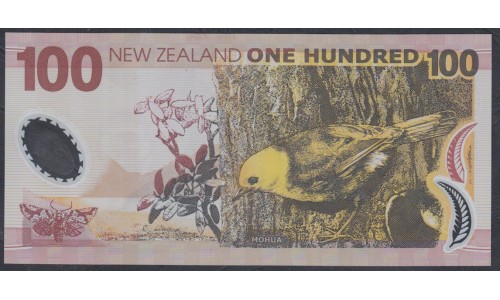 Новая Зеландия 100 долларов 2005 год, полимер пластик, серия AJ (New Zealand 100 dollars 2005, Polymer plastic) P 189b: UNC