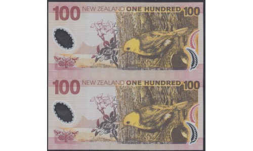 Новая Зеландия 100 долларов 1999 год, полимер пластик, Пара в Буклете Стартовой серии AA (New Zealand 100 dollars 1999, Polymer plastic) P 189a: UNC