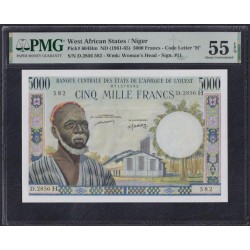 Нигер 5000 франков (1961-65) (NIGER 5000 francs (1961-65) P 604Hm : aUNC PMG 55 EPQ