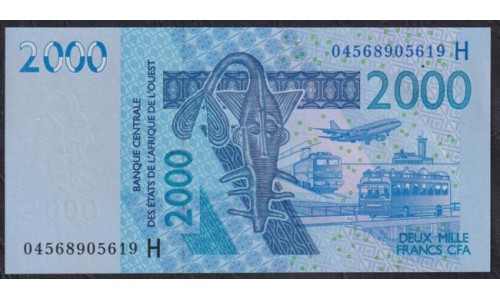 Нигер 2000 франков 2004 (NIGER 2000 francs 2004) P 616Hb: UNC
