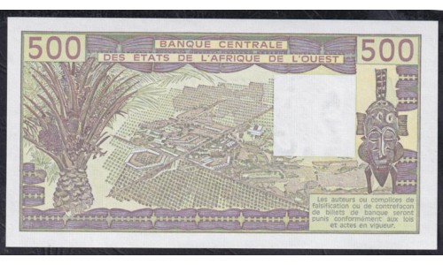 Нигер 500 франков 1981 год, нечастые (NIGER 500 francs 1981) P 606He : UNC