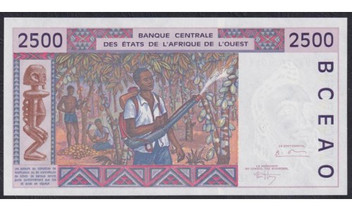 Нигер 2500 франков 1994 года, 9427624941, РЕДКОСТЬ!!! (NIGER 2500 francs 1994) P 612Hc: UNC