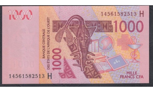 Нигер 1000 франков 2014 (NIGER 1000 francs 2014) P 615Hn: UNC