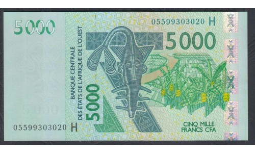 Нигер 5000 франков 2005 (NIGER 5000 francs 2005) P 617Hc: UNC