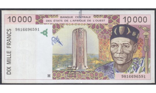Нигер 10000 франков 1998 (NIGER 10000 francs 1998) P 614Hf: aUNC/UNC--