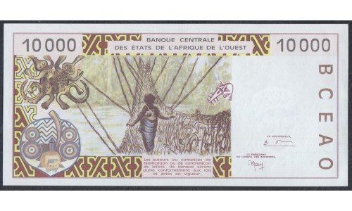 Нигер 10000 франков 1998 (NIGER 10000 francs 1998) P 614Hf: UNC