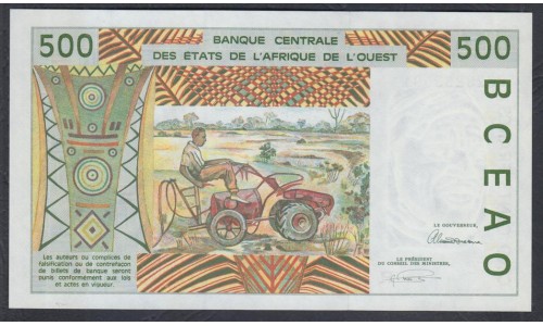 Нигер 500 франков 1993 года (NIGER 500 francs 1993) P 610Hс: UNC