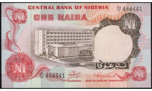 Нигерия 1 найра (1973-78) (NIGERIA 1 naira (1973-78)) P 15a : UNC