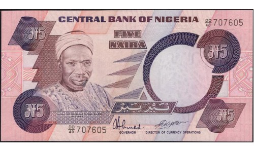 Нигерия 5 найра (1984-2000) (NIGERIA 5 naira (1984-2000)) P 24d : UNC