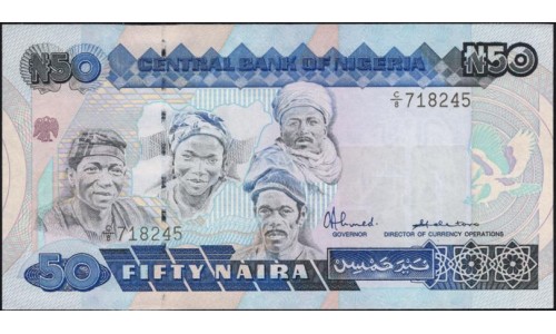 Нигерия 50 найра (1984-2000) (NIGERIA 50 naira (1984-2000) P 27a : UNC