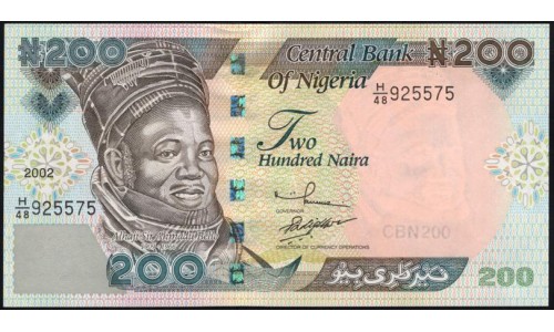 Нигерия 200 найра 2002 (NIGERIA 200 naira 2002) P 29a : UNC