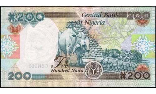 Нигерия 200 найра 2002 (NIGERIA 200 naira 2002) P 29a : UNC