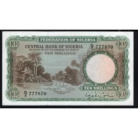 Нигерия 10 шиллингов 15.09.1958 (NIGERIA 10 shillings 15.09.1958) P 3: XF++